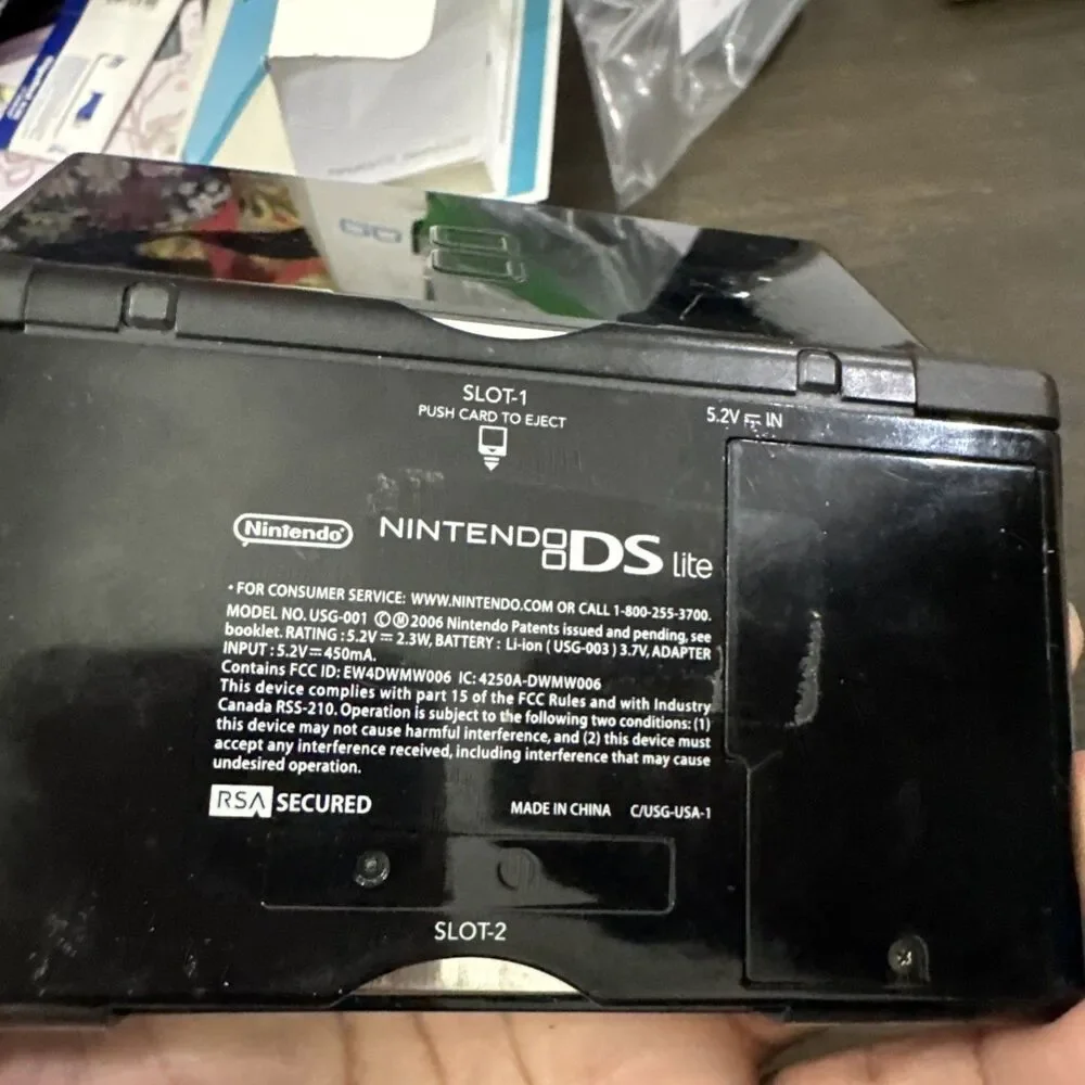Nintendo DS Lite Handheld Onix Black Tested & Working